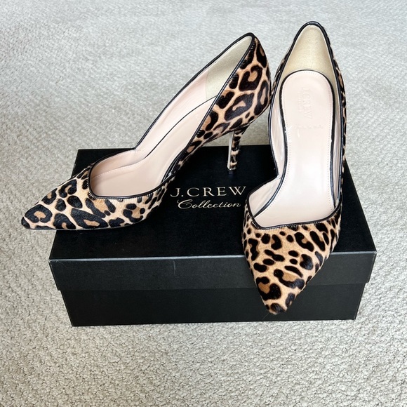 J. CREW   LEOPARD HAIR CALF   D'ORSAY PUMPS         Size: 9.5        ***NWT*** - Picture 1 of 15